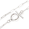 Unisex 304 Stainless Steel Paperclip Chain Necklaces NJEW-H215-04P-2