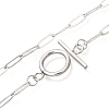 Non-Tarnish Unisex 304 Stainless Steel Paperclip Chain Necklaces NJEW-H215-04P-2