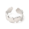 Non-Tarnish 304 Stainless Steel Heart Open Cuff Ring for Women RJEW-E063-20P-2