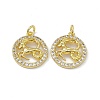 Real 18K Gold Plated Brass Micro Pave Clear Cubic Zirconia Pendants KK-E068-VB409-10-2