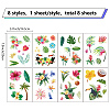 8 Sheets 8 Styles PVC Waterproof Wall Stickers DIY-WH0345-138-2