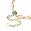 Brass Link Chain & 304 Stainless Steel Textured Dapped Chains Bracelets for Women BJEW-JB12481-01-4