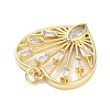 Rack Plating Brass Clear Cubic Zirconia Pendants KK-M293-15G-2