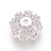 Multi-Petal Brass Micro Pave Cubic Zirconia Bead Caps ZIRC-F088-038P-1