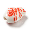 Handmade Printed Porcelain Beads PORC-F005-03C-3