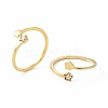 Ion Plating(IP) 304 Stainless Steel Cuff Ring for Women RJEW-C060-36G-4