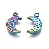 Rainbow Color 304 Stainless Steel Charms Rhinestone Settings STAS-S119-079-3