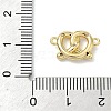 Brass Micro Pave Cubic Zirconia Heart Biscuit Connector Charms KK-G548-06G-01-3