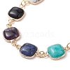 Natural Square Gemstone Link Bracelets BJEW-JB10982-3