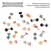 Unicraftale 20Pcs 5 Colors Ion Plating(IP) Textured Round Bead 304 Stainless Steel Stud Earring Findings EJEW-UN0001-70-4