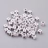 50g Opaque Acrylic Horizontal Hole Letter Beads SACR-TA0001-19R-1