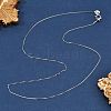 925 Sterling Silver Box Chain Adjustable Slider Necklaces for Women NJEW-U030-01P-1