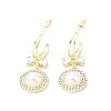 Crystal Rhinestone Dangle Stud Earrings with Imitation Pearl EJEW-C037-02B-LG-1