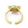 Cubic Zirconia Bear Open Cuff Ring KK-A180-37G-3