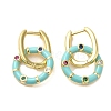 Real 18K Gold Plated Brass Ring Dangle Hoop Earrings EJEW-L268-019G-04-1