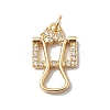 Rack Plating Brass Micro Pave Clear Cubic Zirconia Pendants KK-H434-36G-1