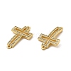 Brass Micro Pave Clear Cubic Zirconia Connector Charms KK-E068-VB326-3