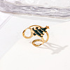 304 Stainless Steel with Enamel Cuff Rings for Women LS-RJEW-Z116-01G-02-1