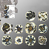 10Pcs Gilt Flowers PET Adhesive Waterproof Stickers Self-Adhesive Stickers PW-WG8AB22-05-1