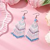 Glass Seed Beaded Tassel Dangle Earrings for Women EJEW-MZ00202-2