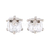 Brass Clear Cubic Zirconia Beads KK-B186-21B-P-1
