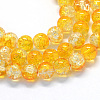 Baking Paint Transparent Crackle Glass Round Bead Strands DGLA-Q018-8mm-42-1