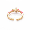 Brass Enamel Cuff Rings RJEW-T016-28A-NF-2