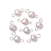 16Pcs 2 Colors Natural Cultured Freshwater Pearl Potato Connector Charms PALLOY-JF04663-2