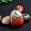 Natural Ocean Jasper Oval Palm Stone Reiki Polished Healing Pocket Worry Stone Crystal for Anxiety Stress Relief Therapy PW-WGFDB78-01-4