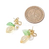 Alloy & Transparent Glass & Lampwork Stud Earrings EJEW-JE06322-01-3