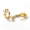 Crystal Rhinestone Cross Hoop Earrings EJEW-A094-04G-2