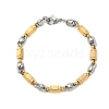 Ion Plating(IP) 304 Stainless Steel Faceted Column Link Bracelets for Men BJEW-B093-01GP-1