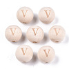 Unfinished Natural Wood European Beads WOOD-S045-143A-01V-1