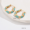 Real 18K Gold Plated 304 Stainless Steel Hoop Earrings LR9688-2-3