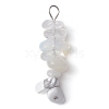 Gradient Color Natural Quartz Crystal & Synthetic White Howlite & Natural White Moonstone & Opalite Chip Beaded Pendants PALLOY-JF02790-01-1