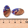 Transparent Resin and Walnut Wood Pendants RESI-T057-03F-3
