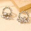 Chic Fashionable Luxe Women's Brass Rhinestone Twisted Stud Earrings LQ2144-2-1