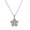 Fashionable Brass Full Crystal Rhinestone Flower Necklace for Women BV1149-3