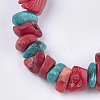 Synthetic Coral Beaded Stretch Bracelets BJEW-S134-81-2