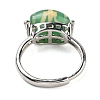 Oval Dyed & Heated Tibetan Style dZi  Natural Agate Adjustable Rings RJEW-C087-04P-01-4