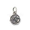 925 Sterling Silver Flower Charms with Jump Rings and 925 Stamp STER-M021-02AS-02-1