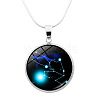 Glass Constellation Pendant Necklace with Brass Snake Chains PW-WG90948-09-1