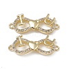 Brass Micro Pave Clear Cubic Zirconia Connector Charms KK-E068-VB378-2