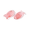 Cherry Quartz Glass Pendants G-N342-106M-2