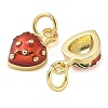 Real 18K Gold Plated Brass Enamel Charms KK-K392-02G-2