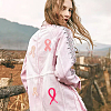 Fingerinspire 32Pcs 4 Style Breast Cancer Awareness Ribbon Computerized Embroidery Cloth Iron on Patches PATC-FG0001-31-4