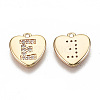 Brass Micro Pave Clear Cubic Zirconia Charms KK-N231-234E-NF-2