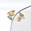 Rack Plating Brass Micro Pave Clear Cubic Zirconia Stud Earrings EJEW-K299-01G-R-4