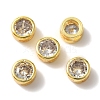 Rack Plating Brass Micro Pave Cubic Zirconia Slide Charms KK-C020-13G-3