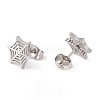 304 Stainless Steel Spider Web Stud Earrings X-EJEW-G294-01P-2